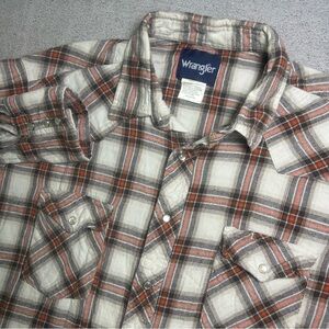 Wrangler Western Pearl Snap Shirt Men’s XL Tall Multicolor Plaid Long Sleeve